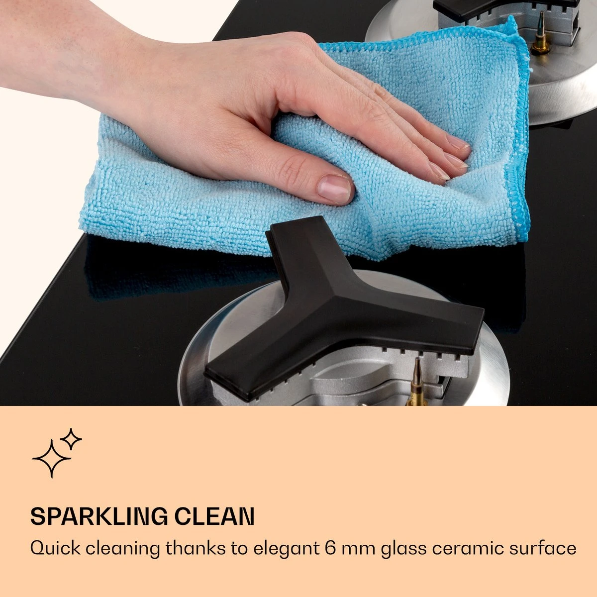 Trifecta 6 Gaskookplaat 6-pits Grote, Normale En Extra Glaskeramische Branders - Afbeelding 3