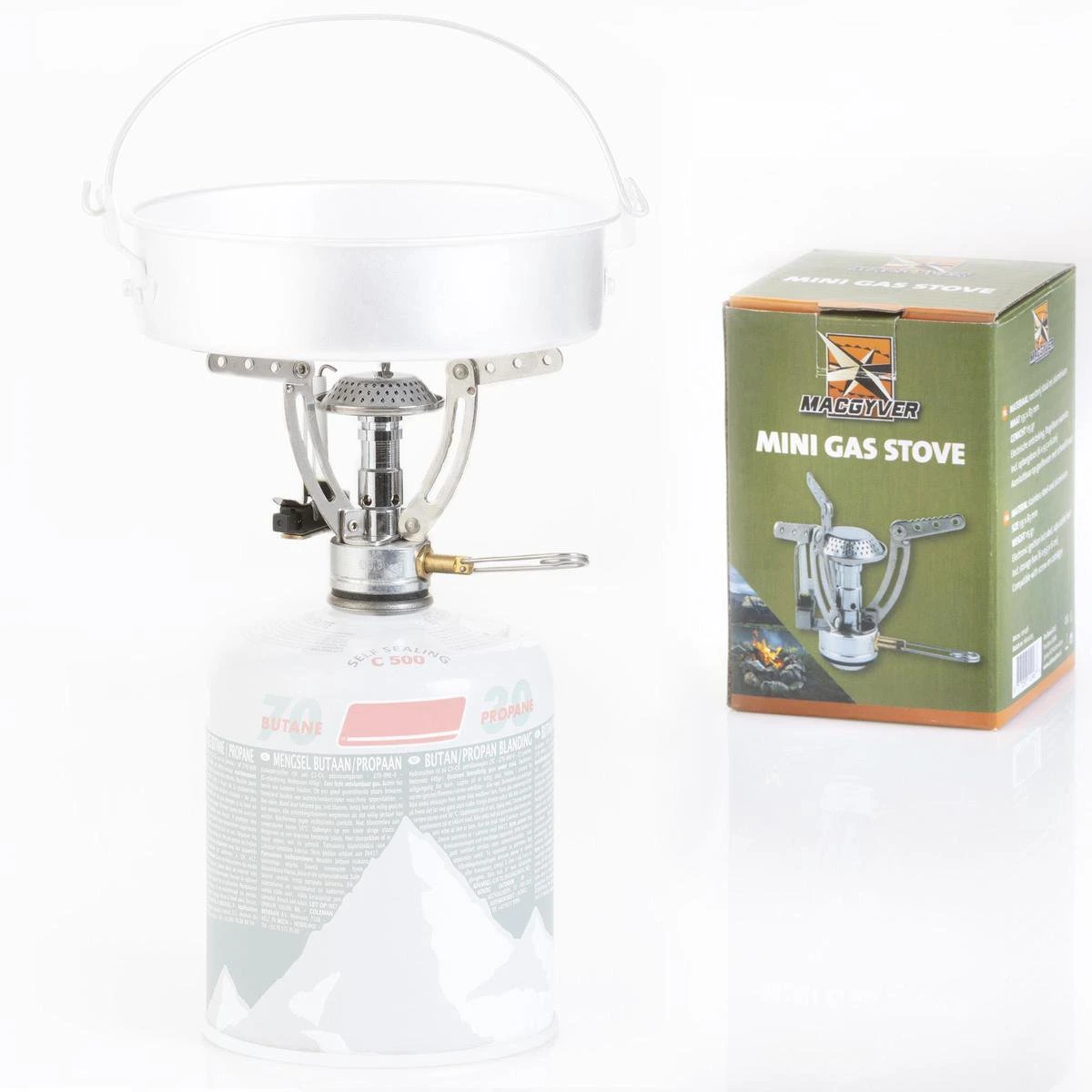 MacGyver Gasbrander Mini RVS - Camping Kookstel - Kookbrander - 10 Cm - Elektronische Ontsteking - Afbeelding 7