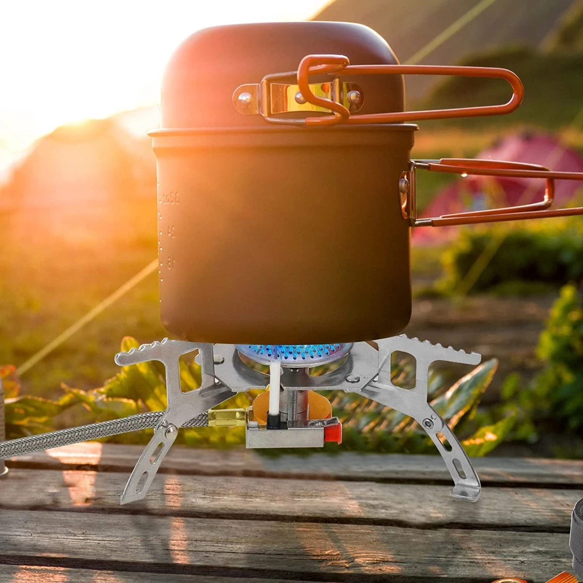 Ultralichte En Opvouwbare Gasbrander Op Pootjes Met Keramische Ontsteking - Afbeelding 2