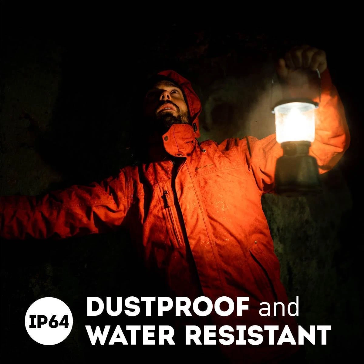 Favour L0818 Retro Camping Lamp Oplaadbaar LED, 320 Lumen, IP64 Waterdicht, Draagbare Kampeerlamp, Tentlamp, Acculamp, Traploos Dimbare Lamp Incl. Kaarslicht-modus, Groen - Afbeelding 10