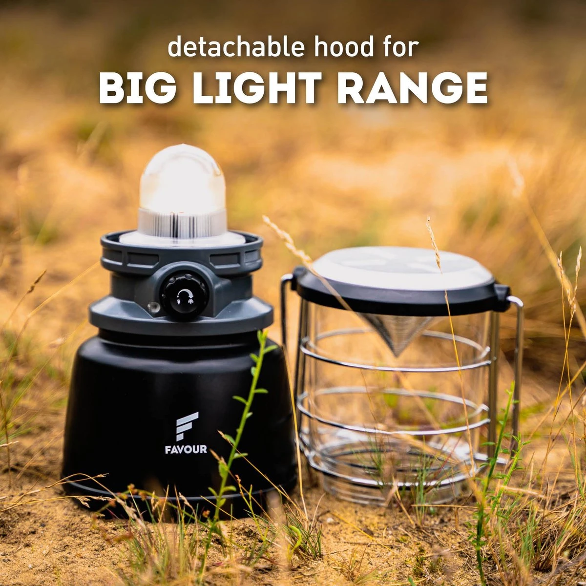 Favour L0944 Retro LED Lantaarn Hoog Vermogen 1300 Lumen, Vintage Design, Tuinlantaarn, Camping Lamp, Stormlantaarn Kleurtemperatuur Instelbaar Warm Wit Tot Koel Wit, Traploos Dimbaar Incl. Kaarslichtstand - Afbeelding 5