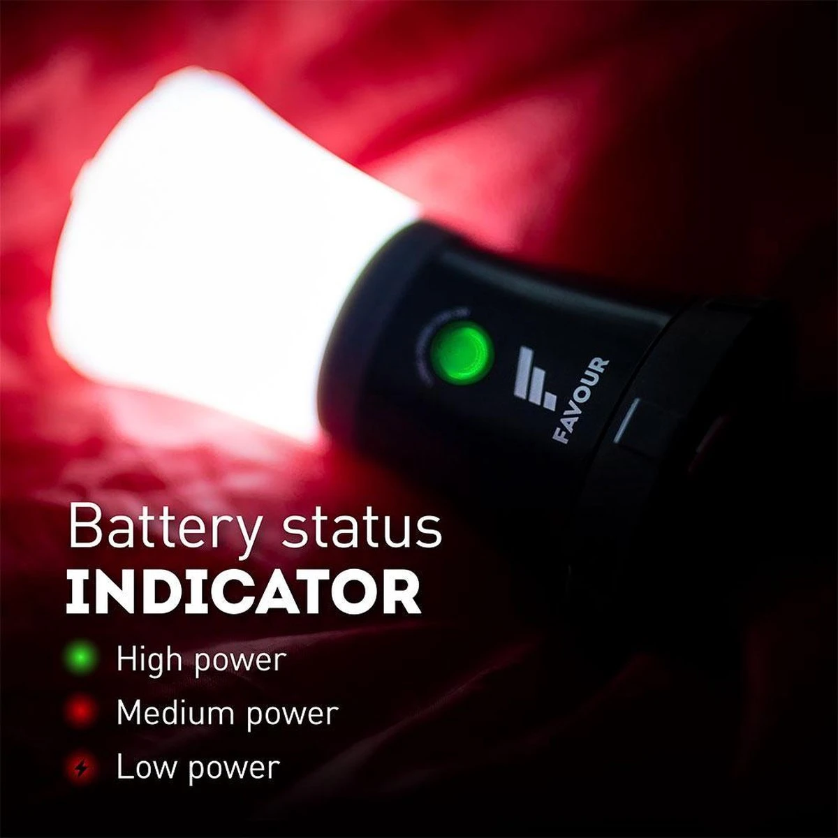 Favour L0717 Camping Lamp Oplaadbaar LED, 200 Lumen, IPX7 Waterdicht, Drijvend, Schokbestendig, Draagbare Kampeerlamp, Tentlamp, Vislamp, Geïntegreerde Oplaadbare Batterij - Afbeelding 4