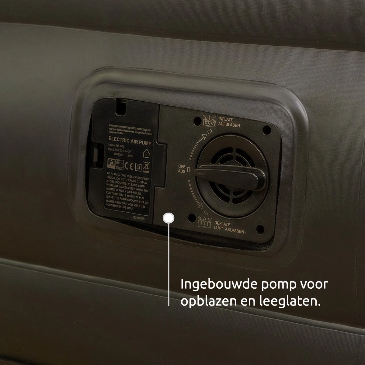 BluMill Luchtbed - 2-persoons - Ingebouwde Pomp - 203x152x36 Cm - Duurzame Keuze - Afbeelding 10