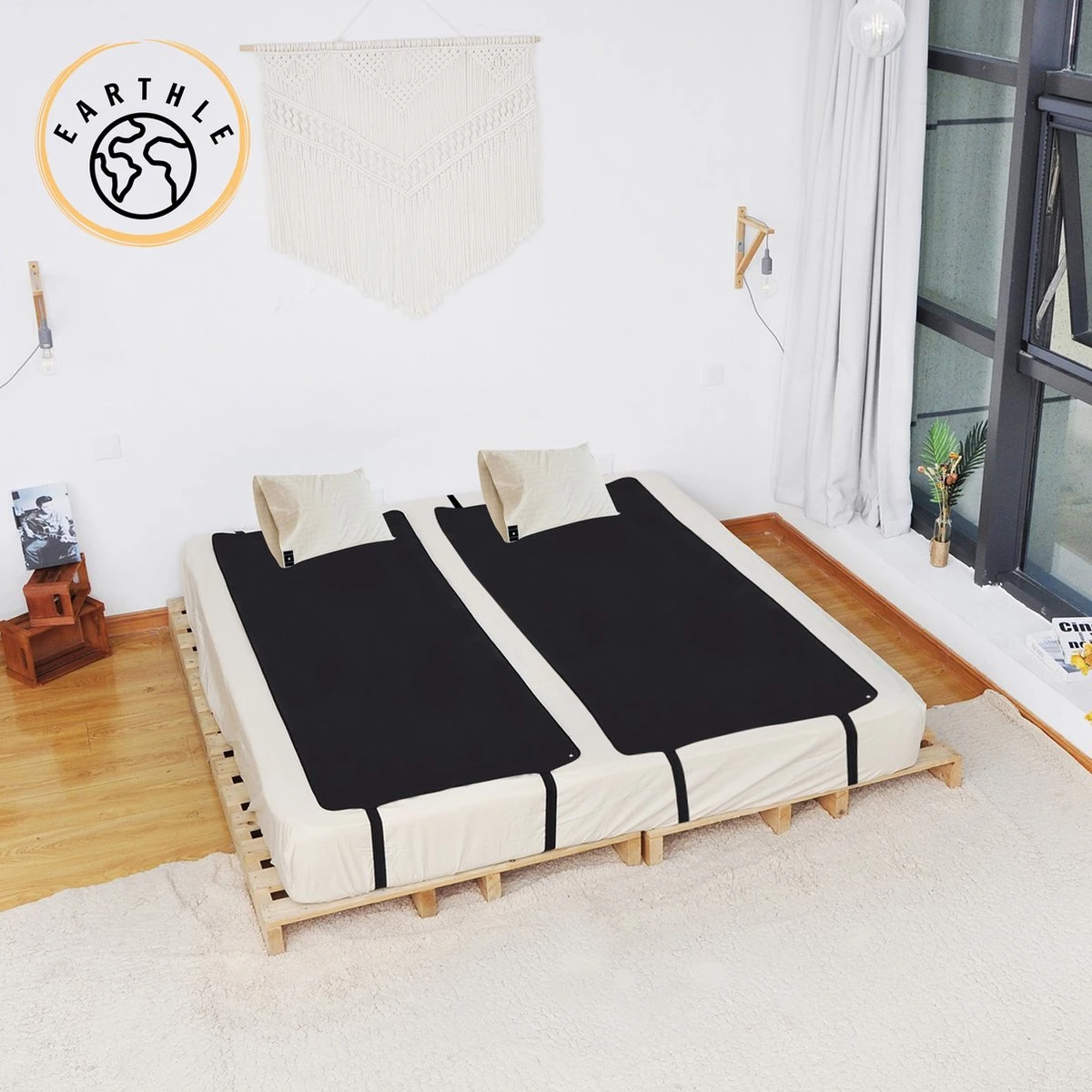 Earthle Volledige Earthing Tweepersoons Aardingsset - 2x Slaapmat + 2x Kussensloop - Aardingsmat - Aarden - Earthing Mat - Aarding - Grounding Mat - Kussensloop - Aardingskussensloop - Combo Deal - Afbeelding 3