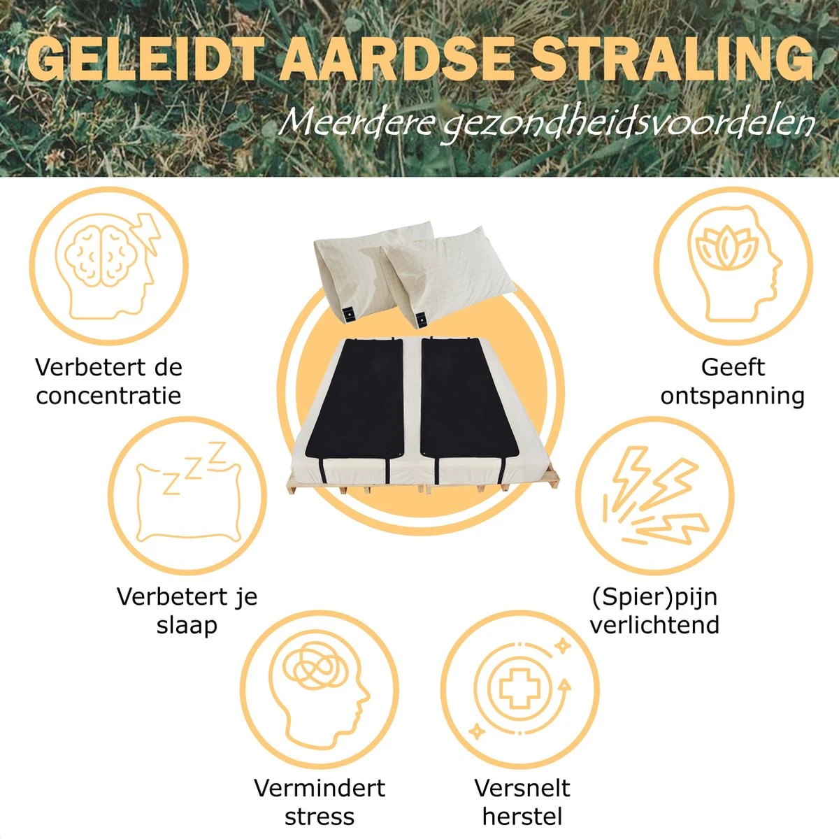Earthle Volledige Earthing Tweepersoons Aardingsset - 2x Slaapmat + 2x Kussensloop - Aardingsmat - Aarden - Earthing Mat - Aarding - Grounding Mat - Kussensloop - Aardingskussensloop - Combo Deal - Afbeelding 5