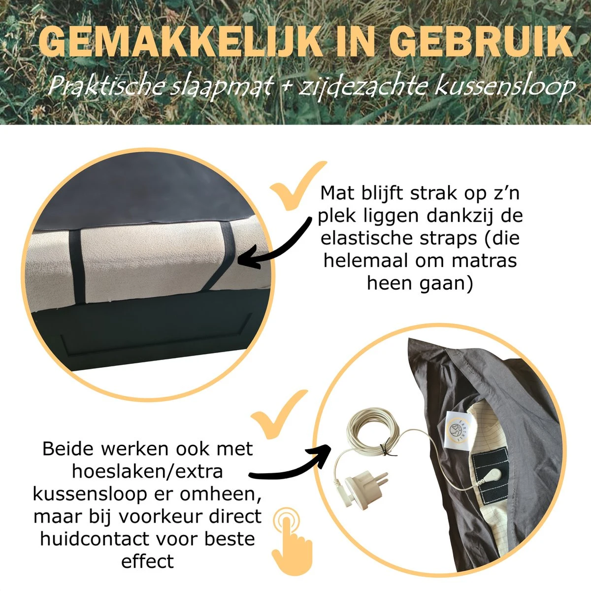 Earthle Volledige Earthing Tweepersoons Aardingsset - 2x Slaapmat + 2x Kussensloop - Aardingsmat - Aarden - Earthing Mat - Aarding - Grounding Mat - Kussensloop - Aardingskussensloop - Combo Deal - Afbeelding 7