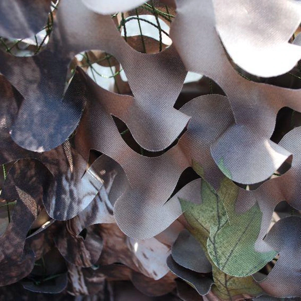 Natural Camouflage Net 3D Naturel Brown 1,50x4,00 Meter - Advanched Camouflage - 2-laags Met Binnennet En 3D Blaadjes Buitennet | Natuurlijke Kleuren | Polyester | Boomhut | Kind | Jacht | Buitenleven - Afbeelding 2