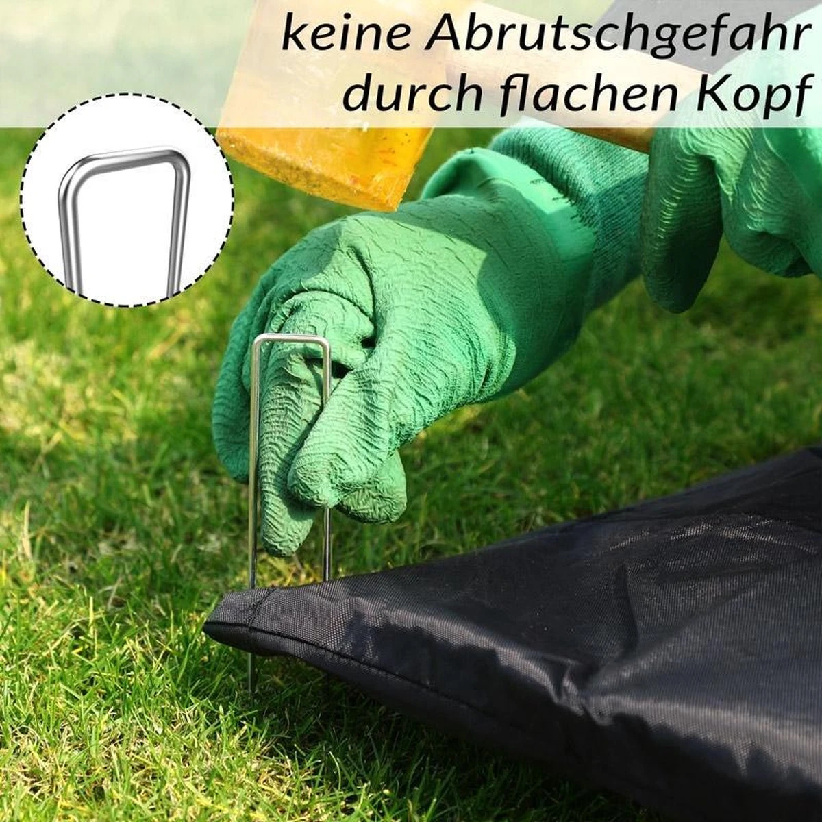 Gardebruk Haringen Set Van 100 Gegalvaniseerd Staal LxØ 150x2,7mm - Afbeelding 6