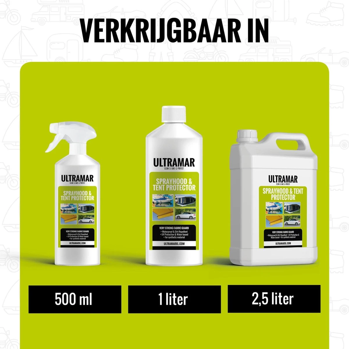Ultramar - Sprayhood & Tent Protector 2,5L - Impregneermiddel Voor Bootkap, Tent, Cabriodak - Maakt Waterdicht En Geeft Extra Bescherming - Afbeelding 4