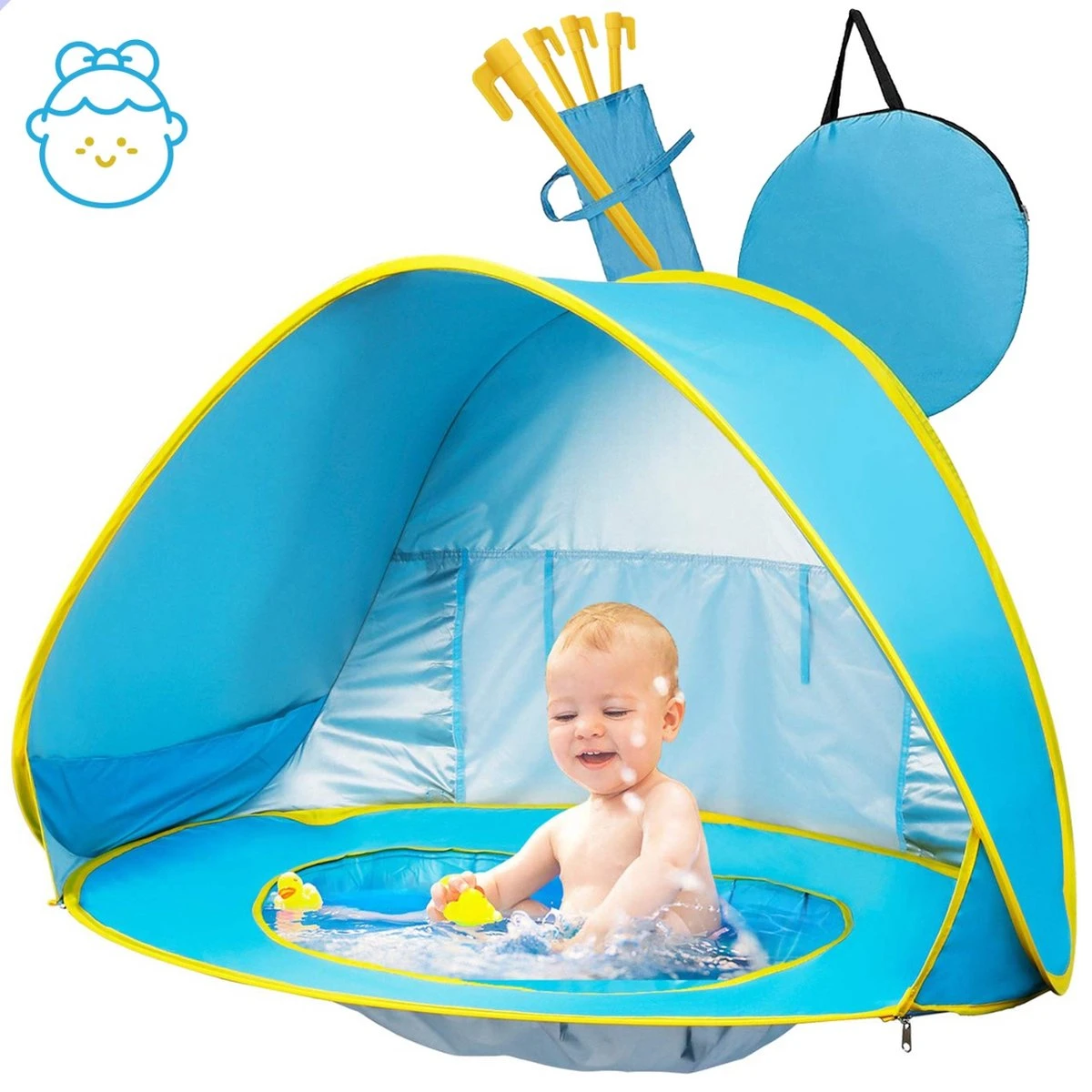 Seidon Strandtent Baby - Pop Up Tent - UV Bescherming - Baby En Kind - Waterdicht - Zwembadje - UV Bescherming