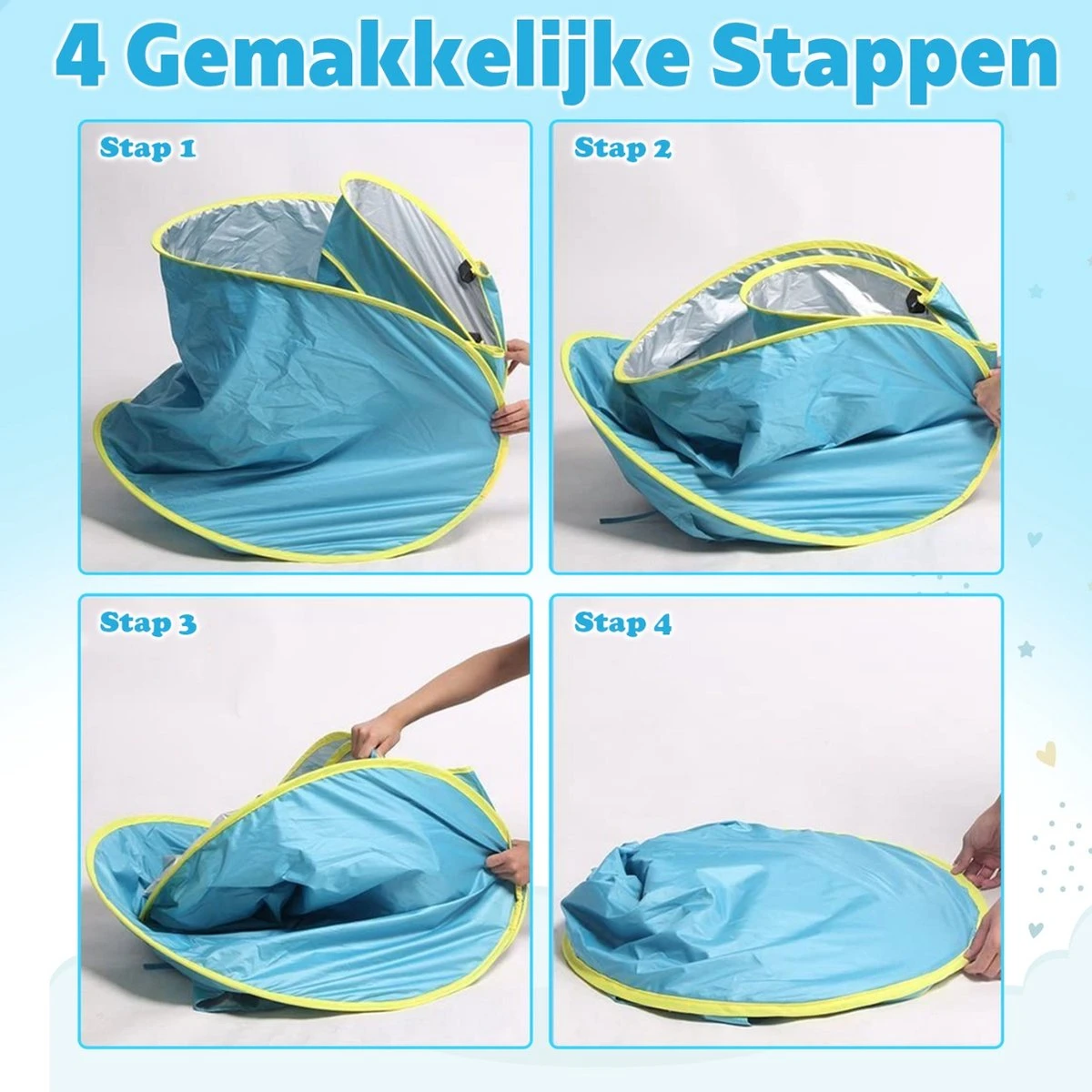 Seidon Strandtent Baby - Pop Up Tent - UV Bescherming - Baby En Kind - Waterdicht - Zwembadje - UV Bescherming - Afbeelding 8
