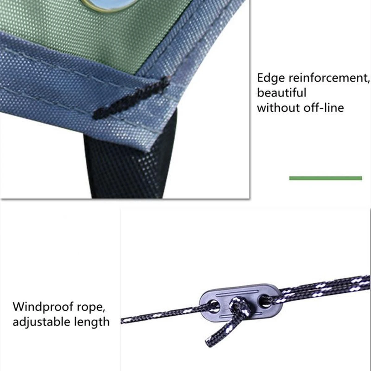 Merkloos TDR - Outdoor Draagbaar Zonnescherm Met Opbergtas - Waterdicht - Tarps Voor Kamperen 300 *300cm - 3-4 Personen -Leger Groen - Afbeelding 3