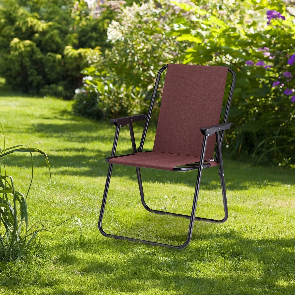 Relaxdays Campingstoel Inklapbaar Set Van 2 - Klapstoel 100 Kg - Visstoel Met Armleuningen - Grijs - Afbeelding 6