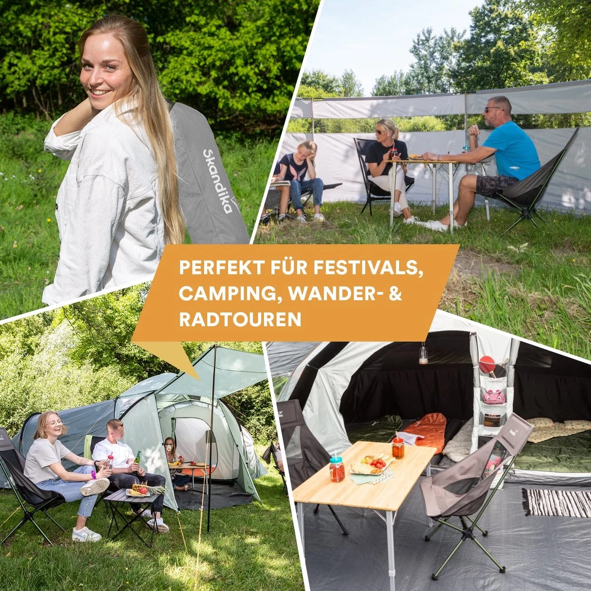 Skandika Campingstoel Compact SET – Campingstoelen – Campingstoel Tot 150 Kg Belastbaar - Kampeerstoel, Visstoel, Kleine Pakmaat, Opvouwbaar, Stabiel, Licht, Comfortabel Gepolsterd – Draagtas Meegeleverd – Vouwstoel – Kampeermeubelen – Grijs - Afbeelding 6