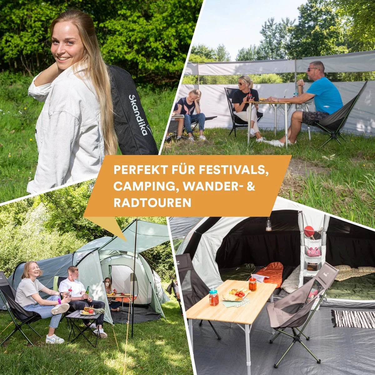 Skandika Campingstoel Compact – Campingstoelen - Campingstoel Tot 150 Kg Belastbaar - Kampeerstoel, Visstoel, Kleine Pakmaat, Opvouwbaar, Stabiel, Licht, Comfortabel Gepolsterd – Draagtas Meegeleverd - Vouwstoel – Zwart - Afbeelding 4