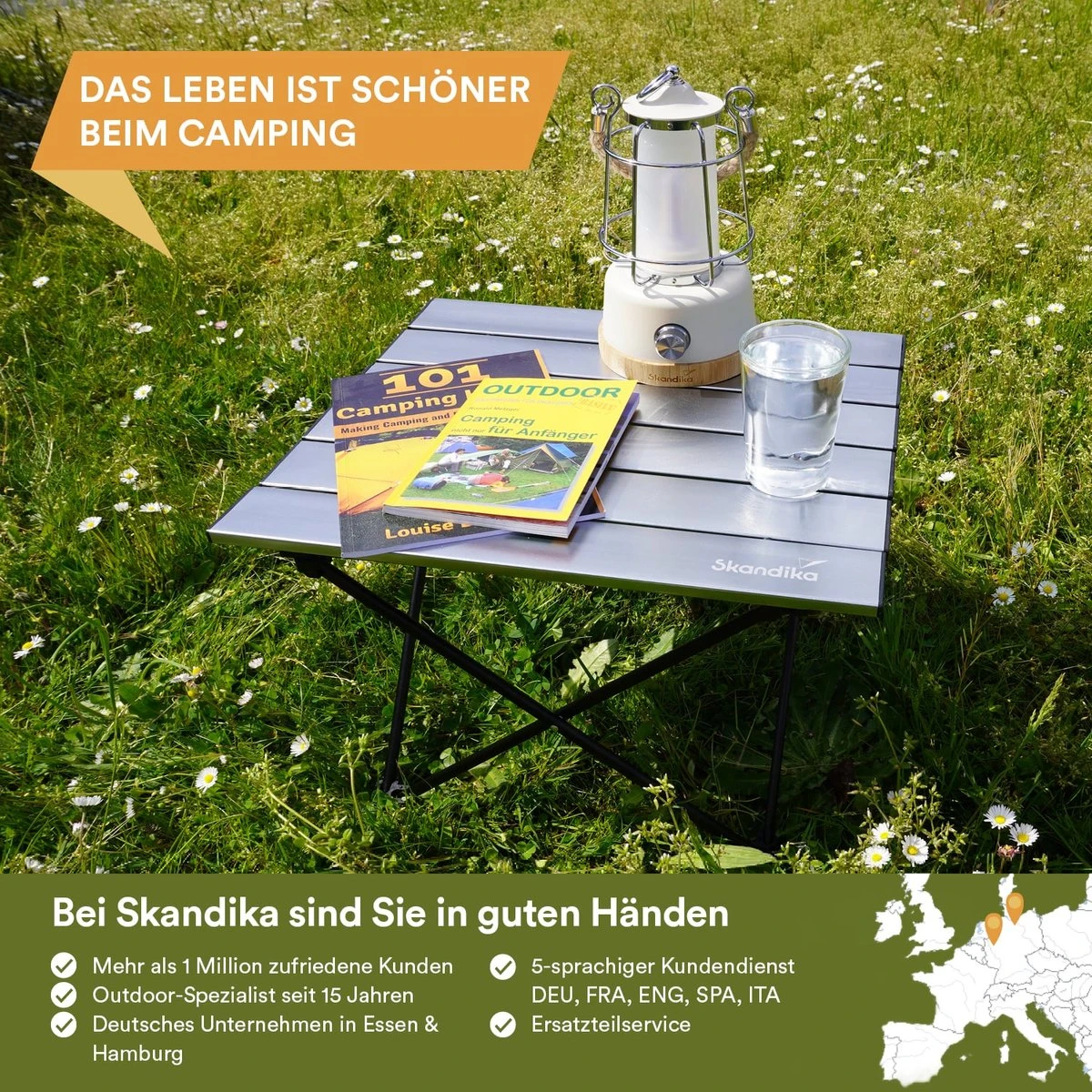Skandika Ruka S Kleine Campingtafel – Campingtafels - Aluminium Campingtafel, Opvouwbaar, Zeer Licht, Eenvoudig Te Monteren, Stabiele Standaard - Opvouwtafel Voor Kamperen, Tenten Wandelen, Reizen, Thuis, Tuin – Tot Max. 20 Kg. - Grijs - Afbeelding 5