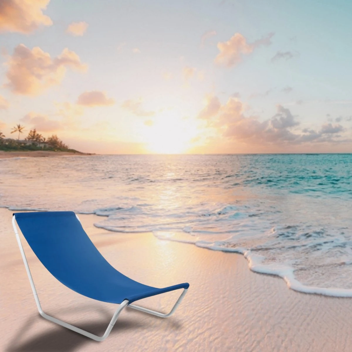 In Round Strandstoel Met Opbergtas – Opvouwbaar / Inklapbaar – Blauw – Campingstoel – Vouwstoel – Visstoel – Strand Stoel / Stoelen – Lichtgewicht Kampeerstoel – Beach Chair – Voor Volwassenen – Outdoor – Camping - Afbeelding 5