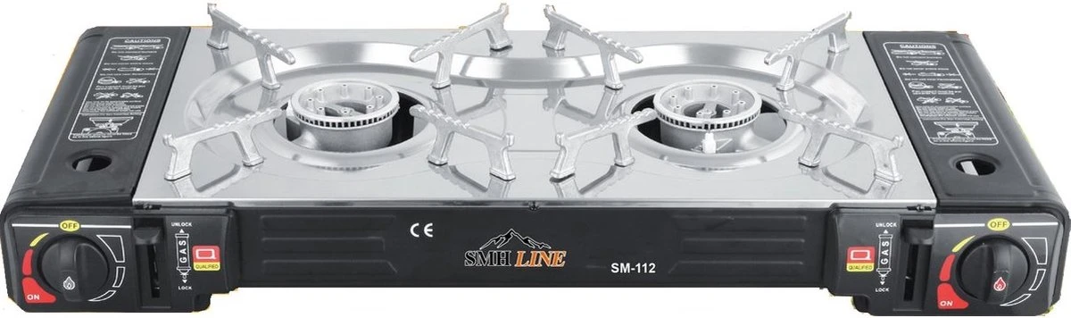 SMH LINE® Dubbele Camping Kooktoestel - 2 Pits - Draagbaar Gasfornuis - 2x 2500W