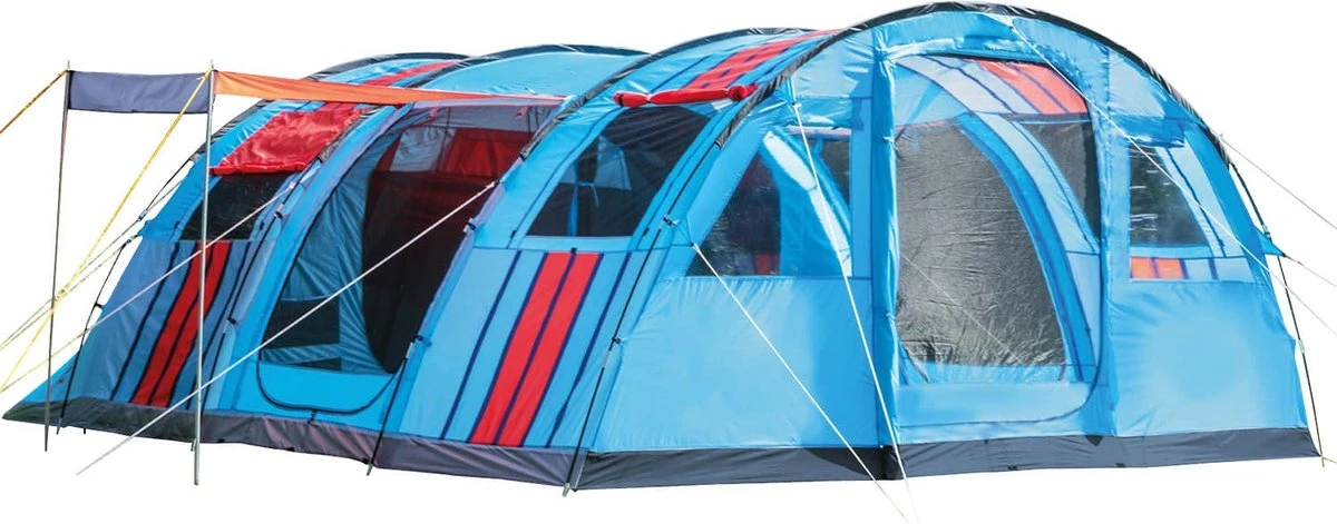 Skandika Gotland Tunneltent Voor 6 Personen, Grote Familietent In Racing-design, Ingenaaide Tentbodem, Waterdicht, 5000 Mm Waterkolom, Slaapcabine Met Scheidingswand, Muggennet (let Op, Komt Met Kleurfouten)