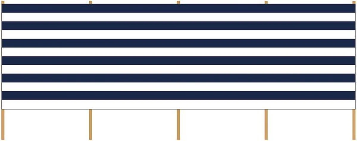 Strand/camping Windscherm Gestreept Wit/blauw 3 Meter X 120 Cm - Beschutting/schermen Voor Op Het Strand/de Camping