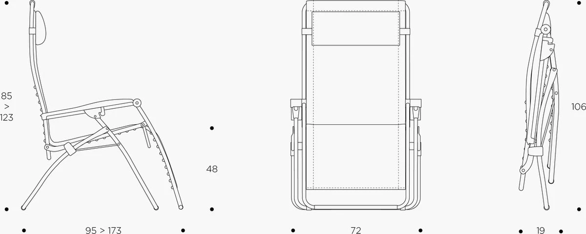 Lafuma RSXA XL Clip - Relaxstoel - Verstelbaar - Inklapbaar - Zero Gravity - Seigle - Afbeelding 7