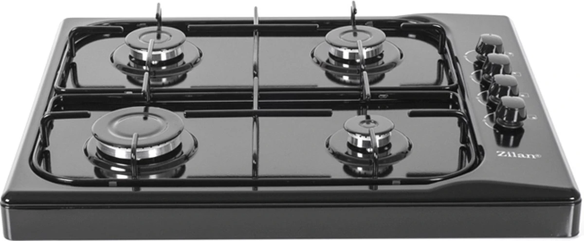 Zilan - Vrijstaande Gaskookplaat - 4 Branders - Gaskooktoestel 4 Pits - Zwart - Roestbestendig - Afbeelding 2