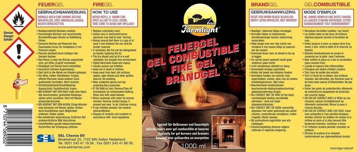 Merkloos 12 Flessen Brandgel Farmlight| Brandpasta Farmlight - Afbeelding 2