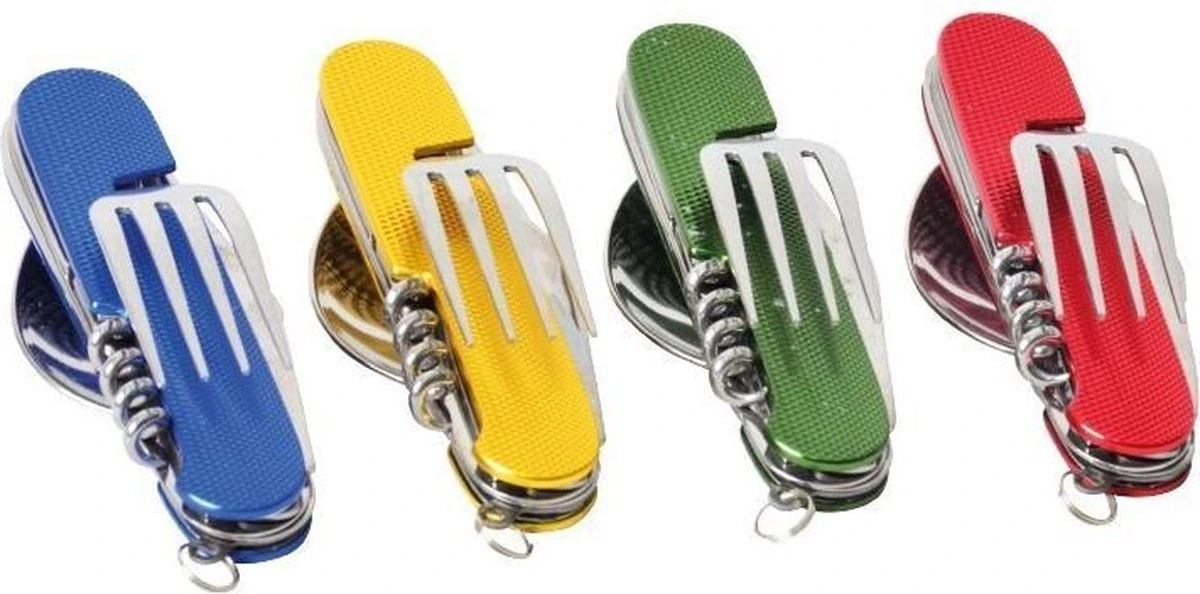 Merkloos Bestek - All -In-One Vork / Lepel / Mes / Flesopener/ Tirbuson - Blauw - Afbeelding 2