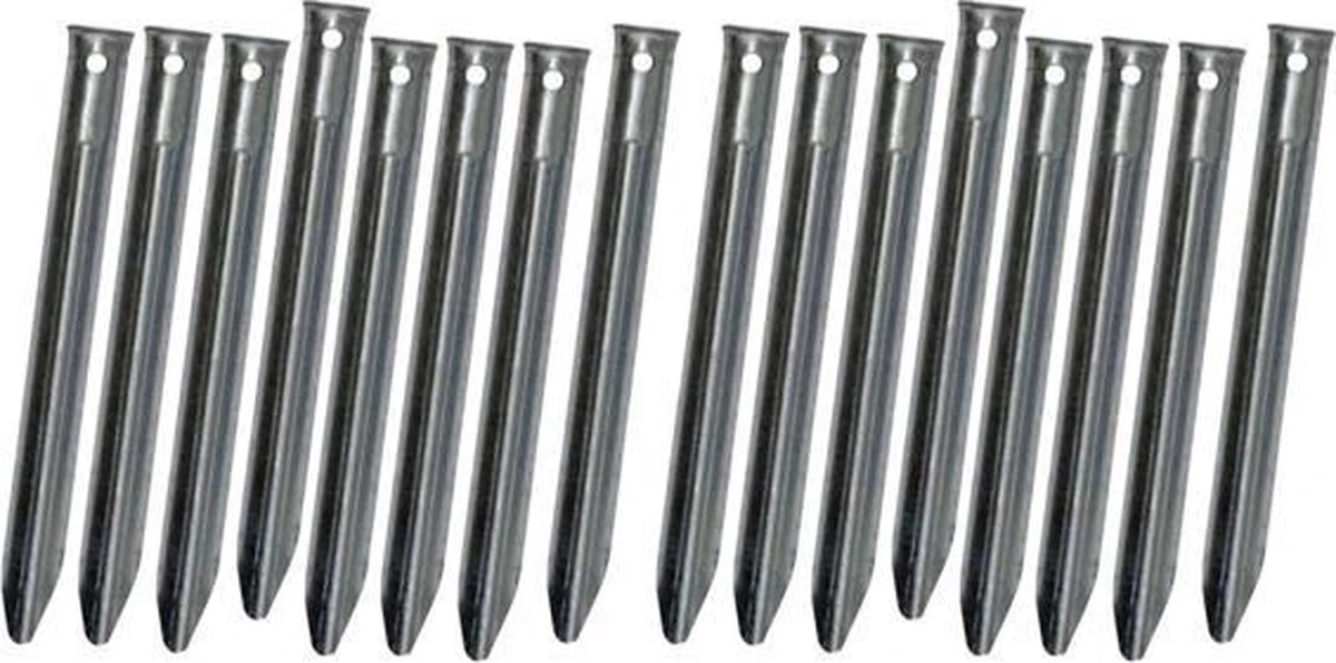 Klassieke Stalen V-vormige Tentharingen Set - 16 Stuks - 18 Cm | Lange Hoekharingen Van Staal Voor Opzetten Tent | Halfronde Haringen | Camping | Kamperen