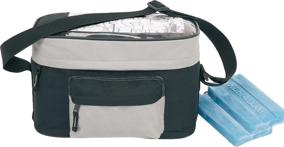 Merkloos Fiets Koeltas Zwart/grijs 8 Liter Inclusief 2 Koelelementen - Stuurtas / Fietskoeltas Voor De Fiets Met Koeltas - Fietstas Koeltas Voor Onderweg