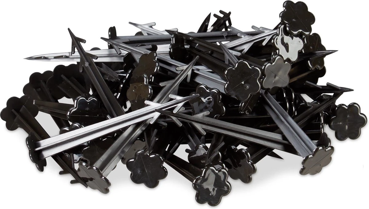 Relaxdays Grondzeilpen Kunststof - 100 Haringen - Grondpen Tuinzeil - Grondharing Set - Afbeelding 6