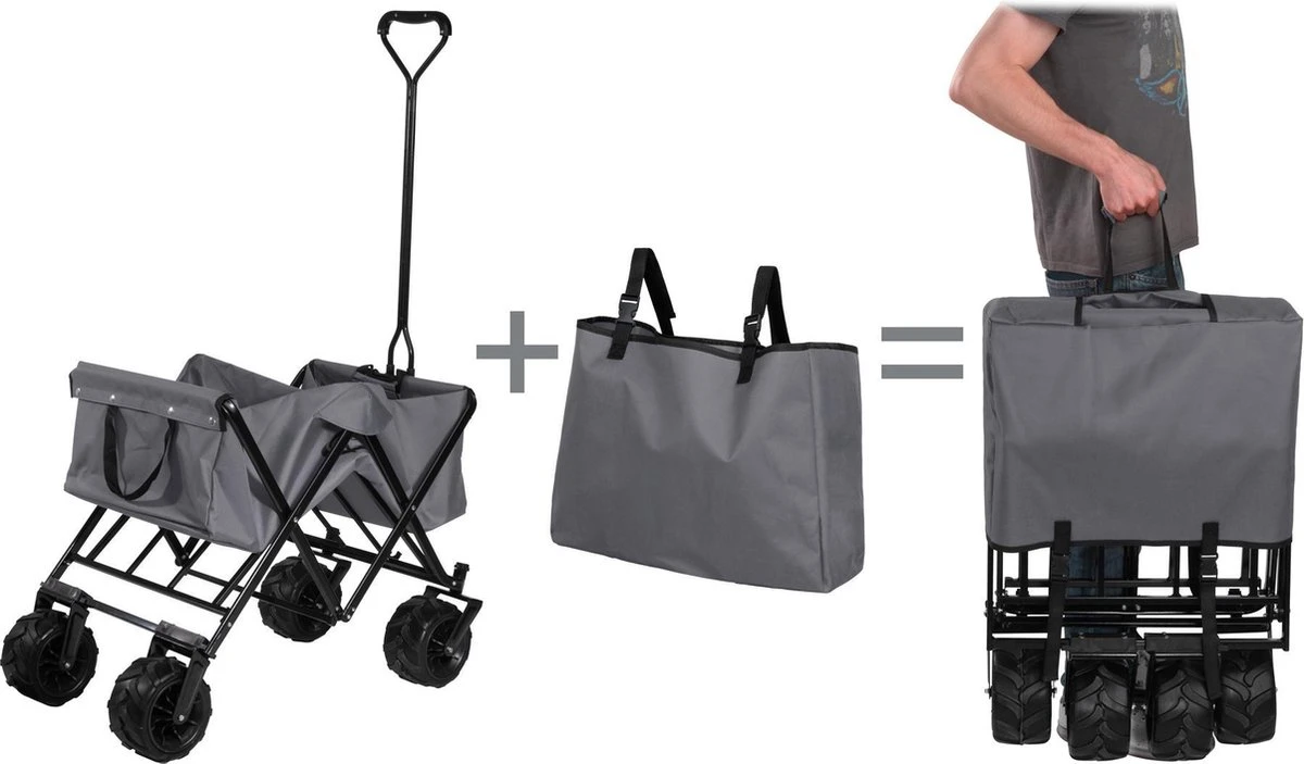 TecTake - Opvouwbare Bolderkar Heidrun Grijs - Afbeelding 4