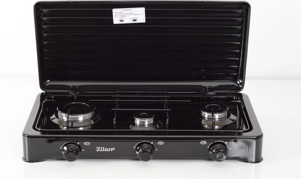 Zilan - Gas Kooktoestel 3 Pits - Campingkooktoestel - Gaskookplaat - Zwart - Afbeelding 5