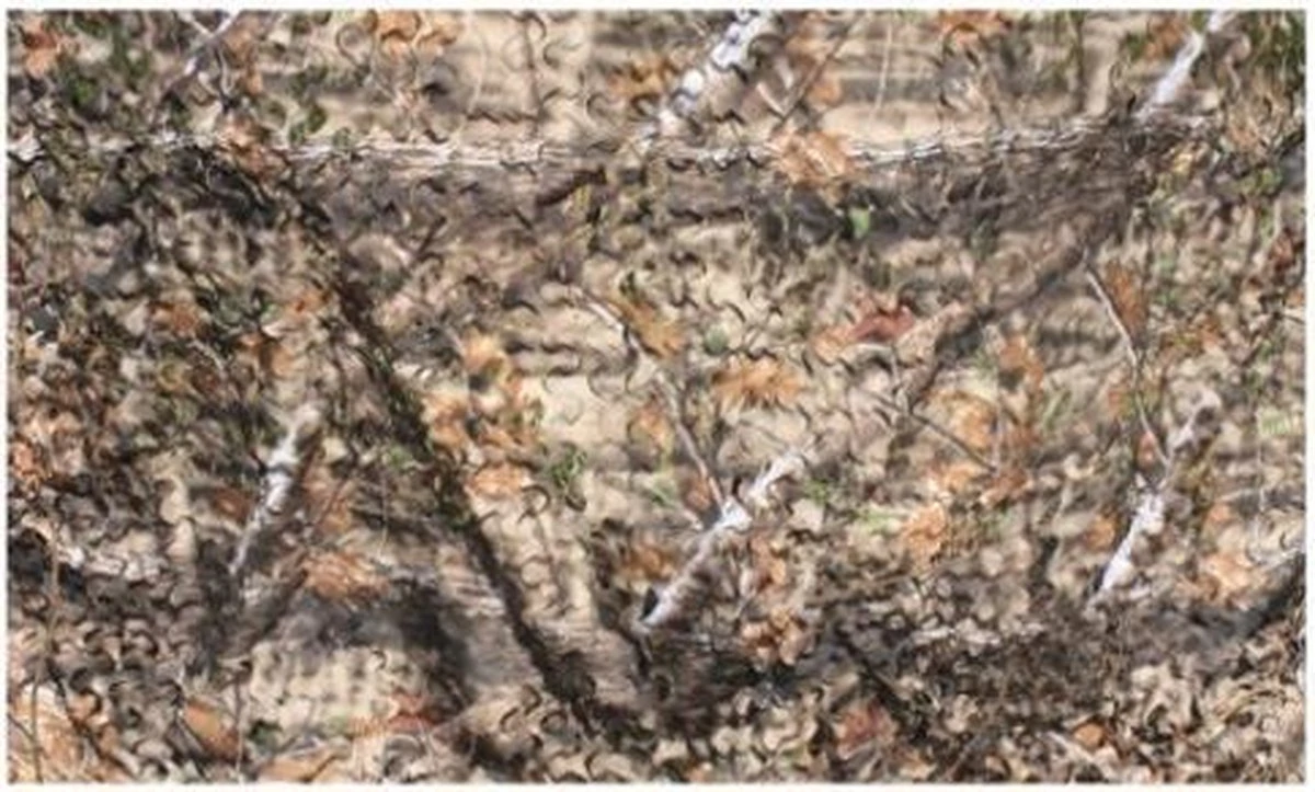 Natural Camouflage Net 3D Naturel Brown 1,50x4,00 Meter - Advanched Camouflage - 2-laags Met Binnennet En 3D Blaadjes Buitennet | Natuurlijke Kleuren | Polyester | Boomhut | Kind | Jacht | Buitenleven