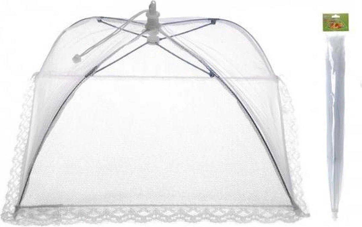 Merkloos Opvouwbaar Vliegennetje / Vliegenkapje 45 X 45 Cm - Hoogte 20 Cm - Afbeelding 2