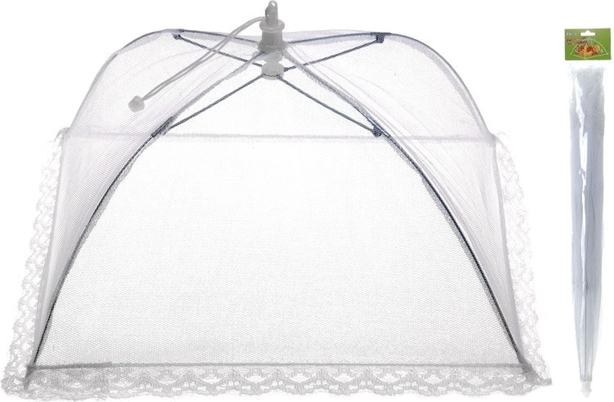 Merkloos Opvouwbaar Vliegennetje / Vliegenkapje 45 X 45 Cm - Hoogte 20 Cm - Afbeelding 4