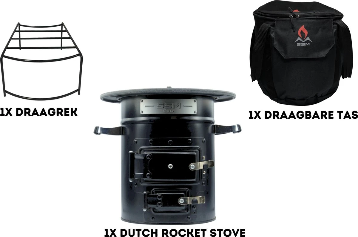 Dutch Rocket Stove - Rocket Stove - Kooktoestel Op Houtvuur - Met Draagtas - Dutch Oven - Afbeelding 3