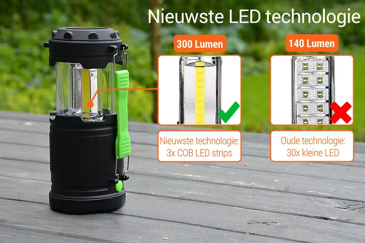 LED Camping Lamp 2 In 1 Hoge Kwaliteit - Zaklamp En Campinglamp - Inclusief AA Batterijen - Afbeelding 2