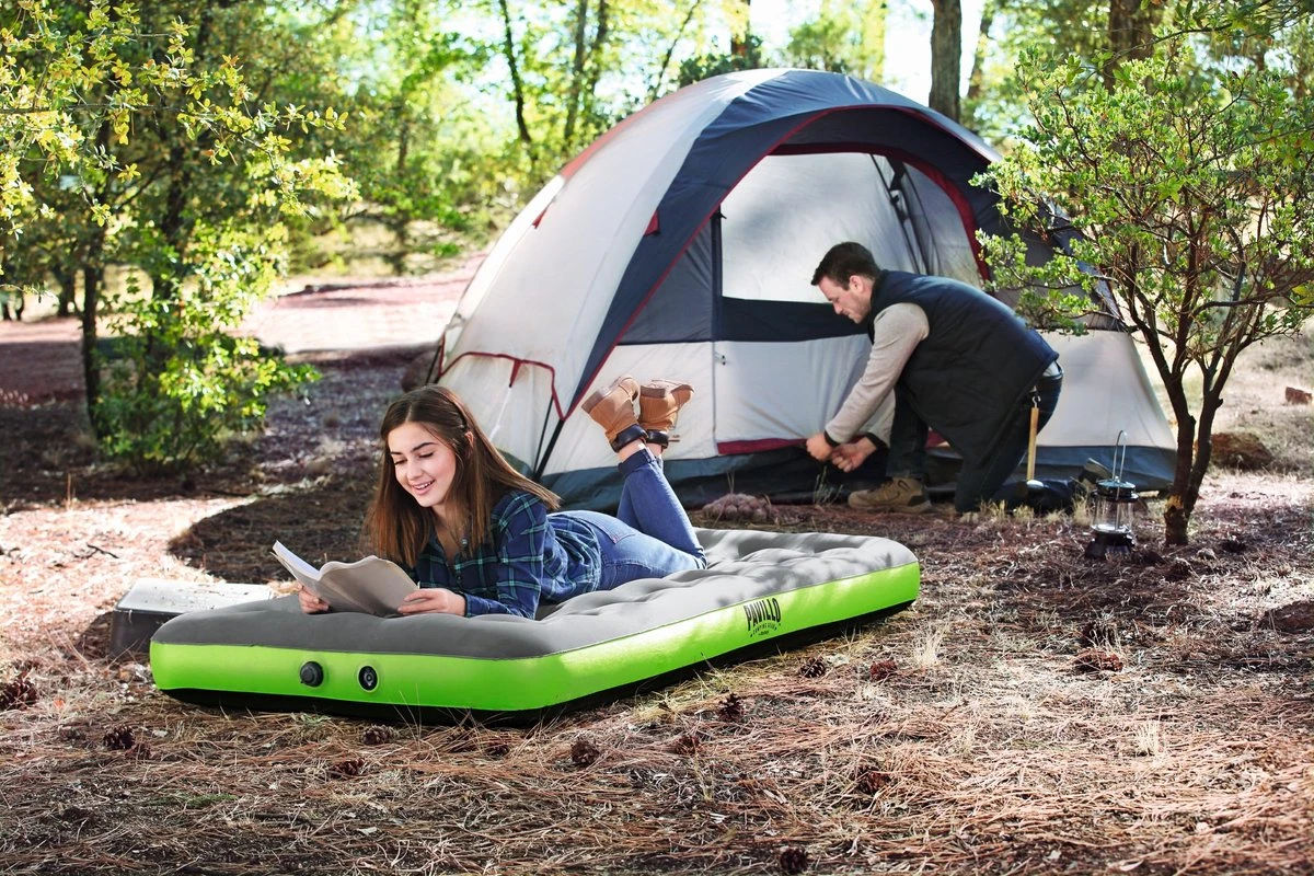 Bestway 1-Persoons Luchtbed Roll & Relax - 188 X 99 X 22 CM - Incl. 3-in-1 Reistas, Kussen En Handpomp - Binnen 50 Sec Opgeblazen - Binnen- En Buitengebruik - Afbeelding 13