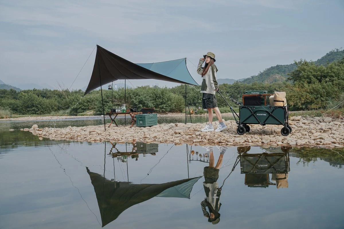 Flextail Gear Bolderkar Opvouwbaar Ezy Wagon - Tot 100KG - Wielen Loskoppelbaar - Zwart - Afbeelding 6