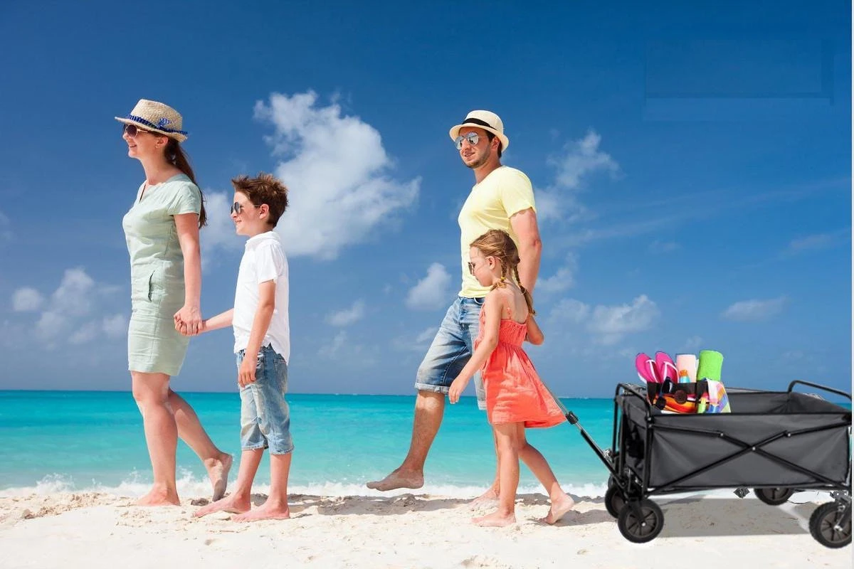 Hoogwaardige Bolderkar Opvouwbaar - Antraciet - Kinderen - Baby - Opslagkar - Bolderwagen - Tuinkar - Bolderkarren - Afbeelding 9