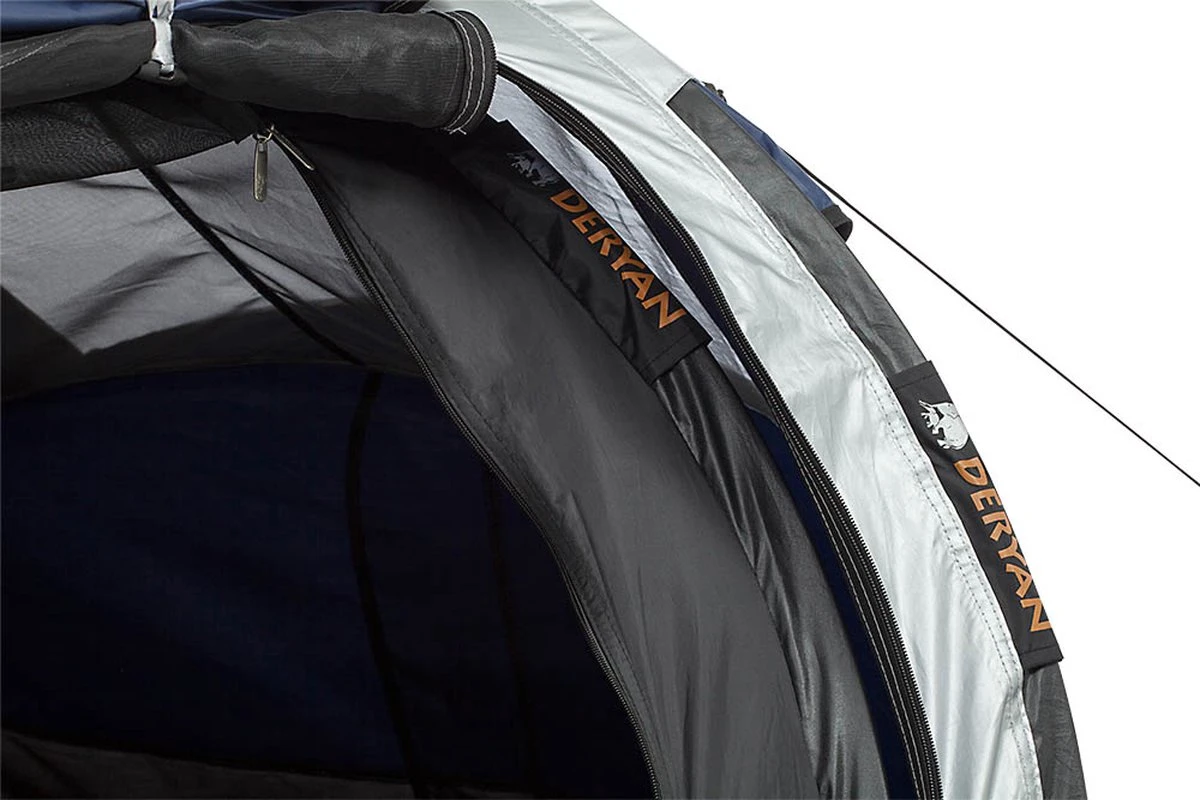 Deryan Cocoon Pop Up Tent - Slaapzak - Luchtbed - Luchtpomp - 4 Persoons - Zilver - Afbeelding 13
