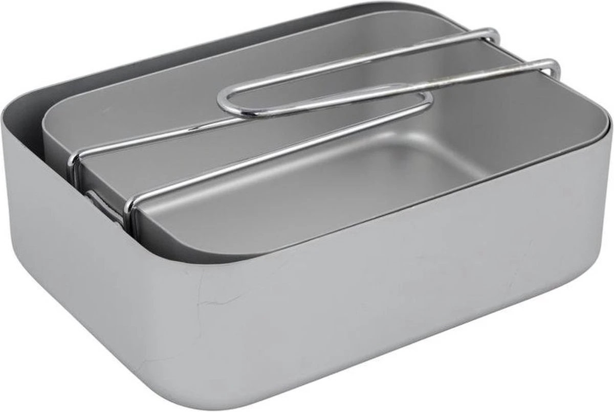 Camping Pannenset - Mess Tin - 2-Delig - Aluminium - Gamelle - Outdoor Cooking - Afbeelding 3