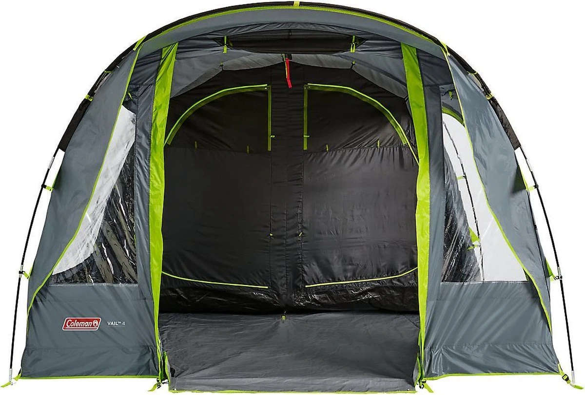Coleman Vail 4 Tunneltent - Familie Tent - 4-Persoons - Grijs/Groen - Afbeelding 2