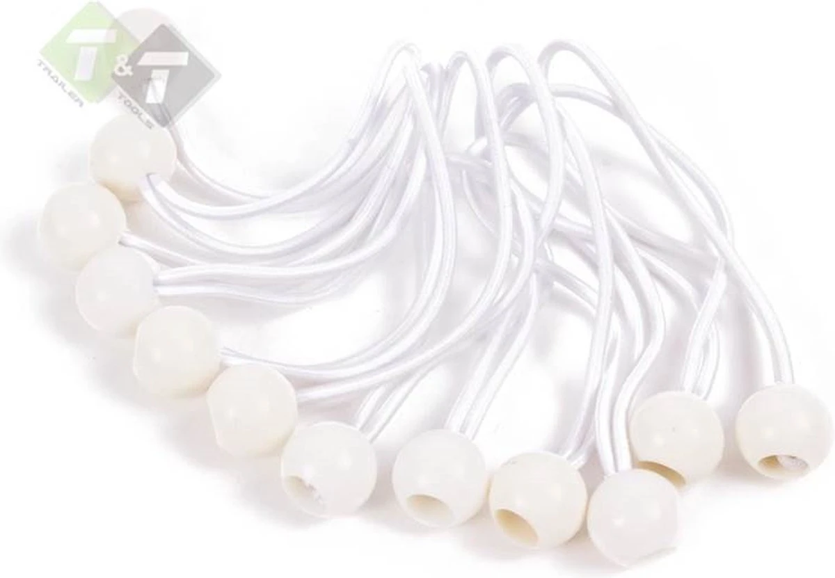 Elastiek Met Bal Wit - 12 Delig - Spanelastiek - 17cm - Benson - Afbeelding 8