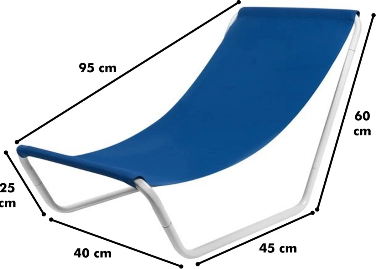 In Round Strandstoel Met Opbergtas – Opvouwbaar / Inklapbaar – Blauw – Campingstoel – Vouwstoel – Visstoel – Strand Stoel / Stoelen – Lichtgewicht Kampeerstoel – Beach Chair – Voor Volwassenen – Outdoor – Camping - Afbeelding 2