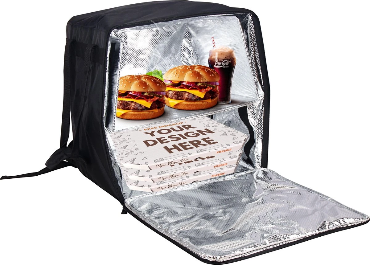 Merkloos Bezorgtas Rugzak Zwart 63 Liter - Afbeelding 3