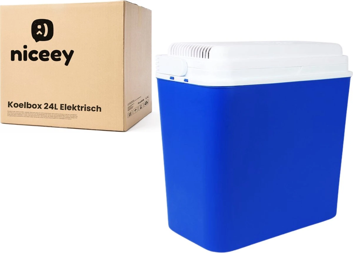 Niceey Thermo Elektrische Koelbox - 24 Liter - Koelbox Elektrisch 12v 230 Volt - Coolbox - Koelt & Verwarmt - Blauw - Afbeelding 7