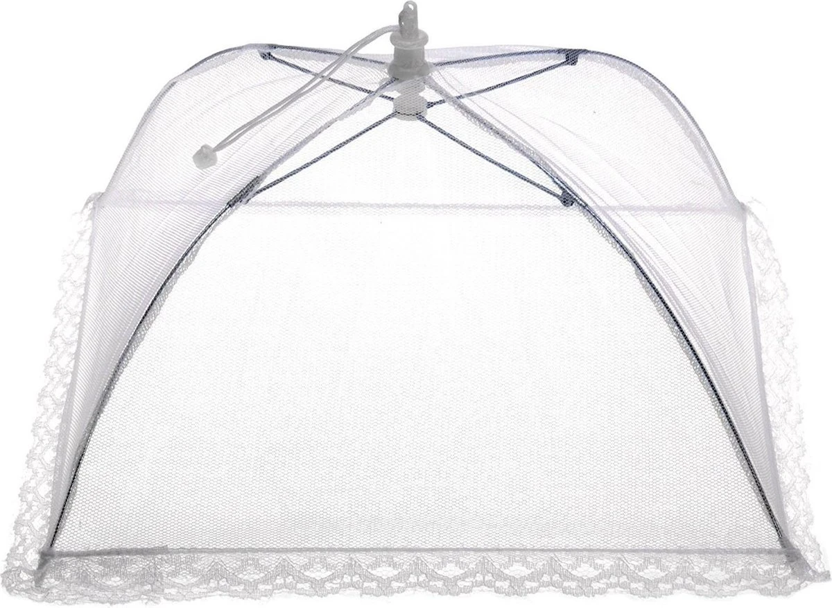 Merkloos Opvouwbaar Vliegennetje / Vliegenkapje 45 X 45 Cm - Hoogte 20 Cm