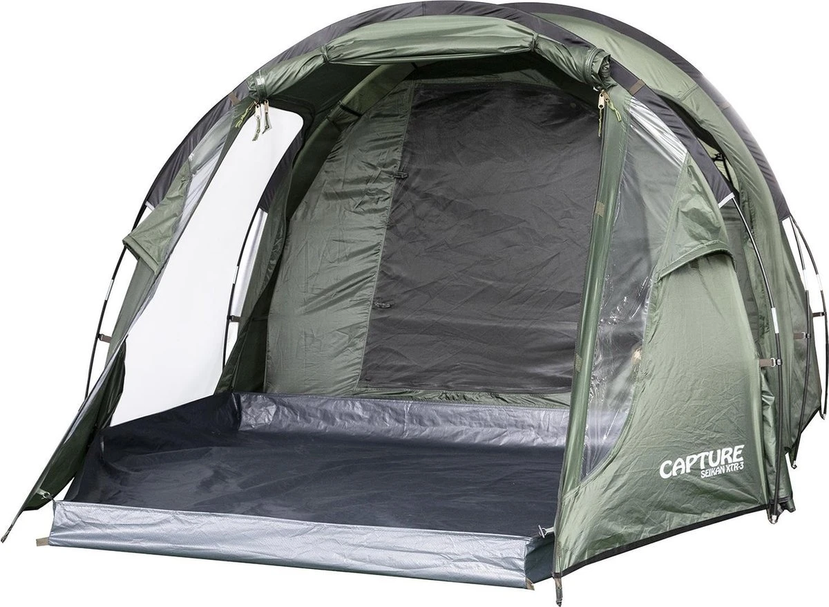 Capture Outdoor, 3-Man XXL Tent "Seikan XTR-3", Voor 3 XXL Personen, 215x400x155cm, DeLuxe Tent En Canvas, "Airflow System", … - Afbeelding 12